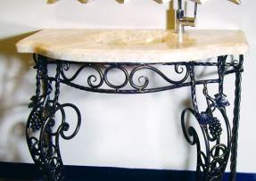 石材與鐵藝結(jié)合洗臉池