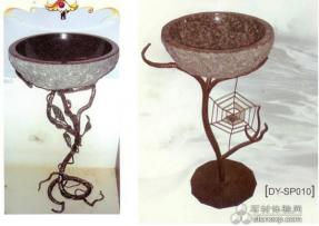 鐵藝與石材結(jié)合的衛(wèi)浴洗臉盆