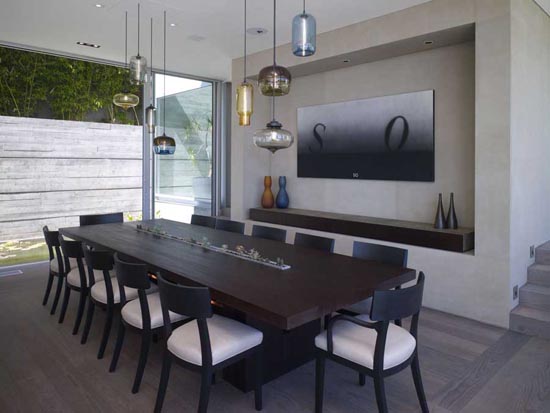 Dining Room Design Oberfeld Luxury House in West Hollywood Los Angeles