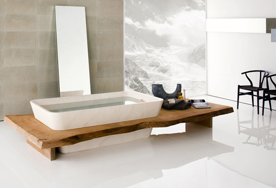 Glossy Stone Bathtub by Neutra