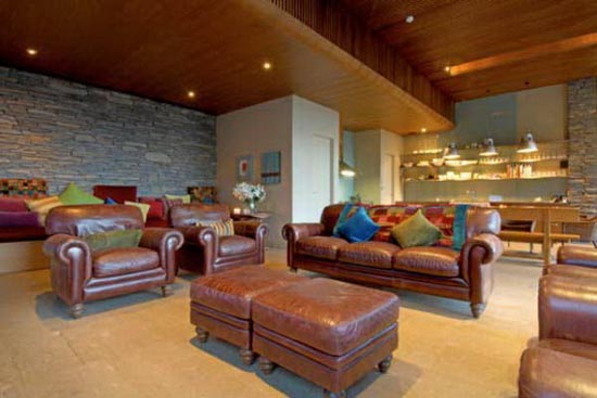 New Zealand, Stone Lodge A House Near the Mountains The Living Room Stone Lodge in New Zealand
