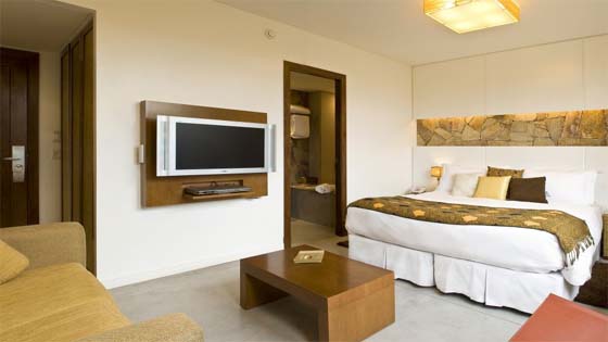 Modern Contemporary Bedroom Design with TV Funriture Boutique hotels Modern Contemporary Mine Hotel Interior Design, Buenos Aires