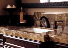 精美大理石與紅木的完美結合 洗手池