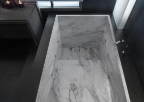 天然石材做成的浴缸--魚肚白浴缸