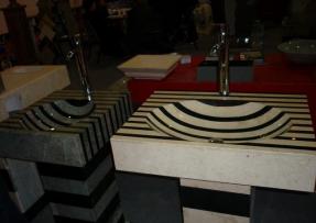 天然石材洗手盆 水界的斑馬線