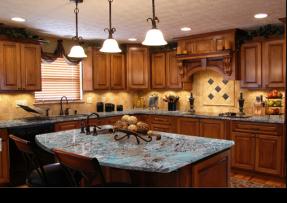 特色石材海冰藍應用于臺面板