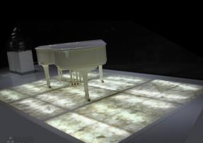 酒店地面設計　透光綠玉石地面