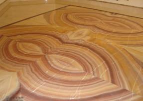 橙玉石拼板裝點地面設計