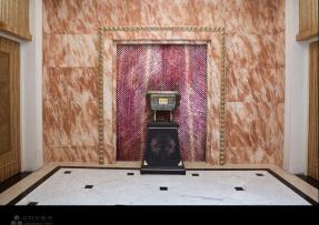 魚肚白 紅色石材應用 室內地面設計