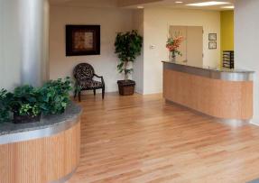 石材應用 大廳前臺和窗臺設計