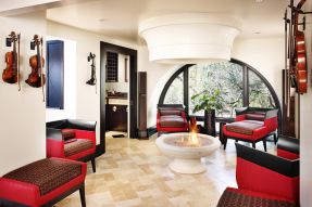 石材地面 德州現代湖景大宅設計