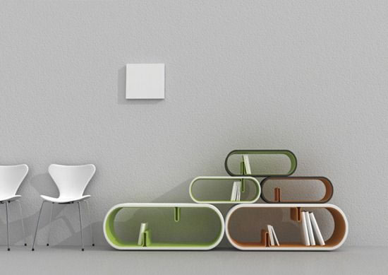 可調(diào)節(jié)的橢圓書架，書架的設(shè)計由你來決定，打破傳統(tǒng)風(fēng)格的設(shè)計，新穎獨特，創(chuàng)意造型，為你的書房增添一處奇特的風(fēng)景。書架的內(nèi)層形狀可根據(jù)你需要的實際來改變，方便使用，美觀大方，是你個性家居不可或缺的家品。