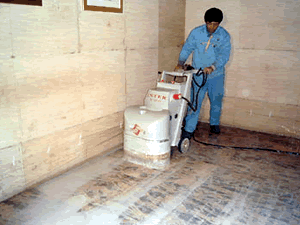 對石材進行整平翻新