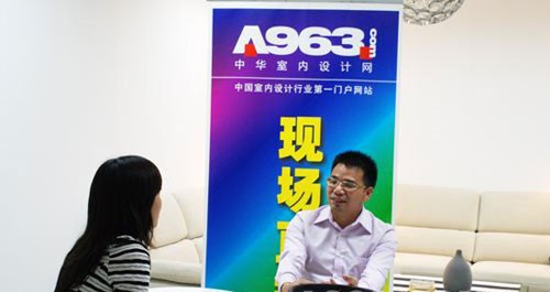 駱丹做客中華室內設計網，記者采訪現場 