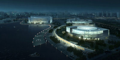 文化中心夜景效果