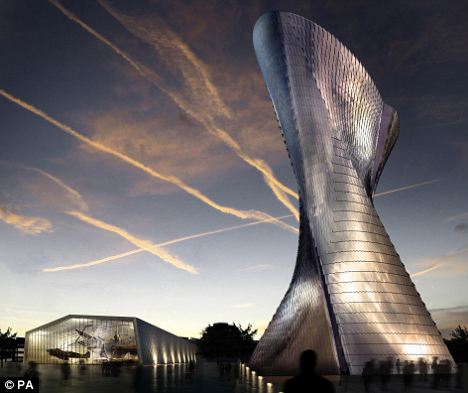 在“不列顛空戰紀念塔”的旁邊計劃建造一處飛機庫