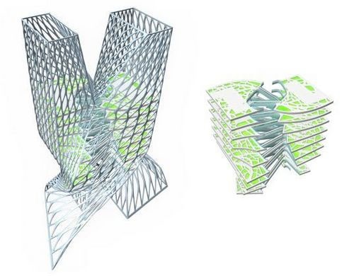 大樓的外部材質中含有豐富的采光纖維，這種物質能夠在白天充分采光以供樓內的照明