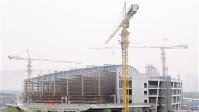 天津奧林匹克水上中心主體封頂