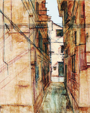 姚冬青的老建筑油畫