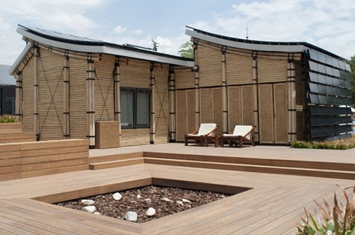 “太陽能竹屋”實景圖 新能源住宅展品落戶同濟嘉定校區