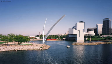 美國克利夫蘭Voinovich公園建造可移動的人行橋3