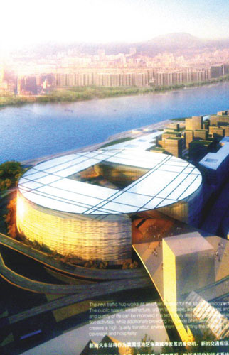 重慶菜園壩新火車站外形像個銅錢1