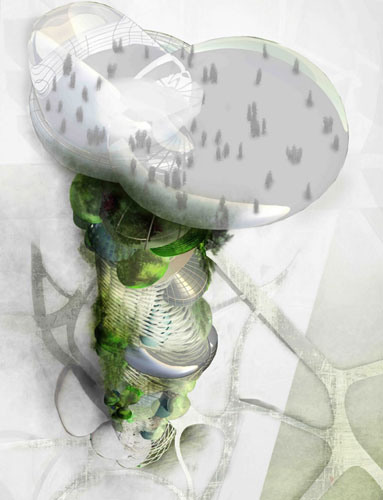 臺灣塔設計概念國際大賽二等獎：水滴塔4