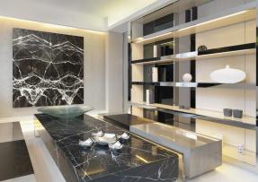 茶玉桌子與背景墻