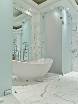 雪花白浴室設計--奢華紋理感受大理石之美