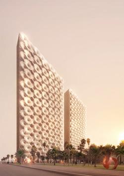 中東帶可伸縮立面的聯(lián)合媒體大樓